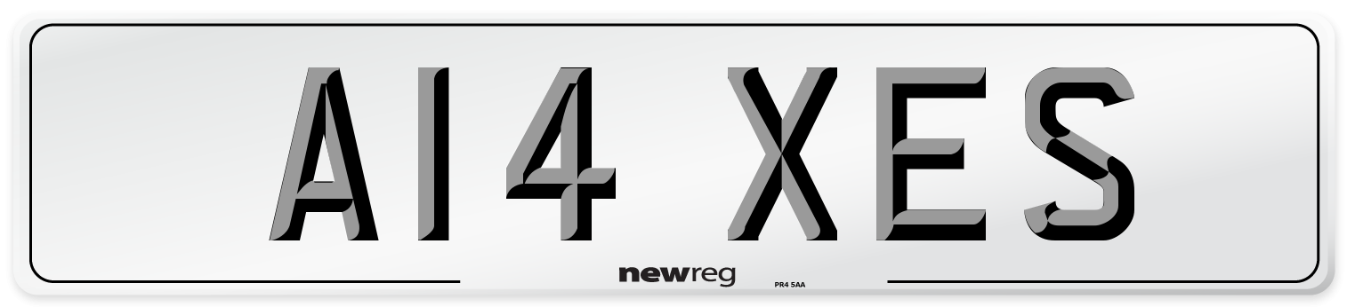 A14 XES Number Plate from New Reg